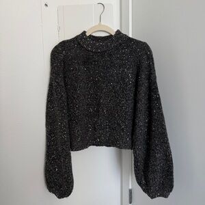 Zara Sequin Charcoal Gray Sweater